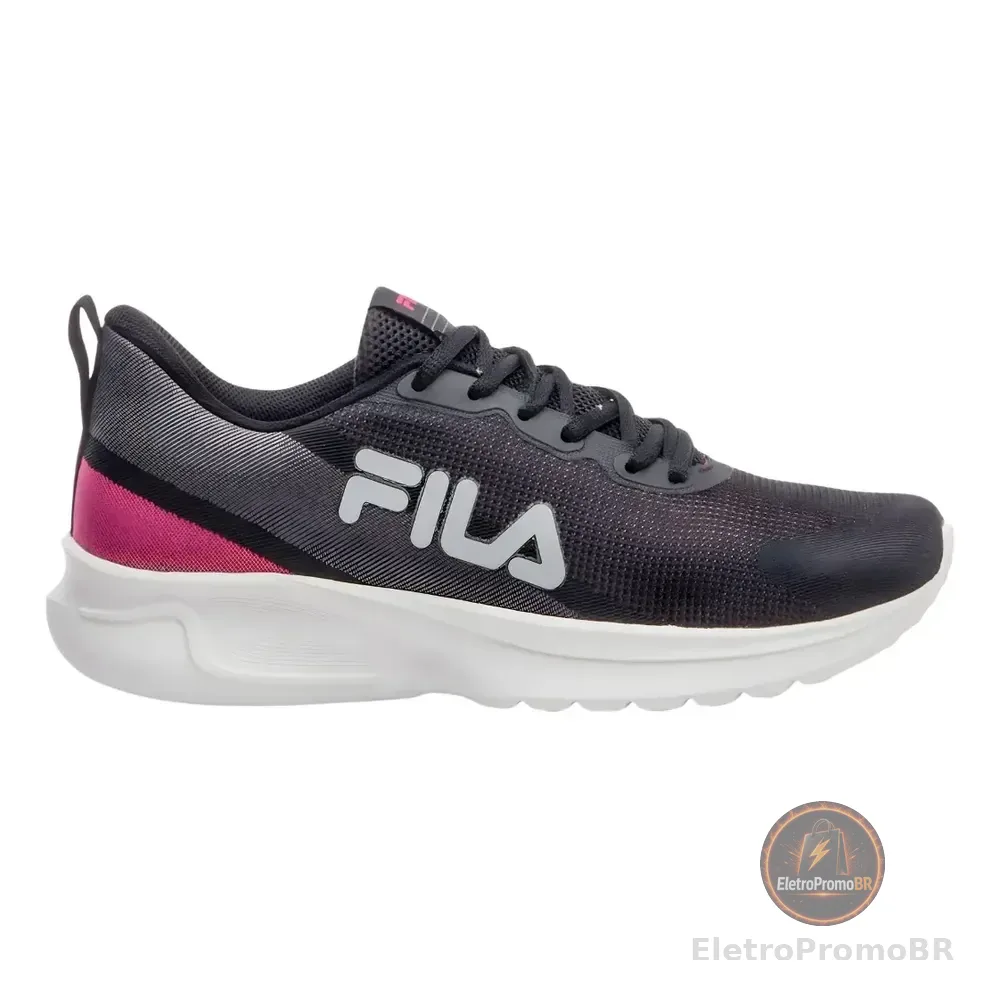 Tênis Feminino Fila Vector Treino Caminhada Original Preto 38 Br