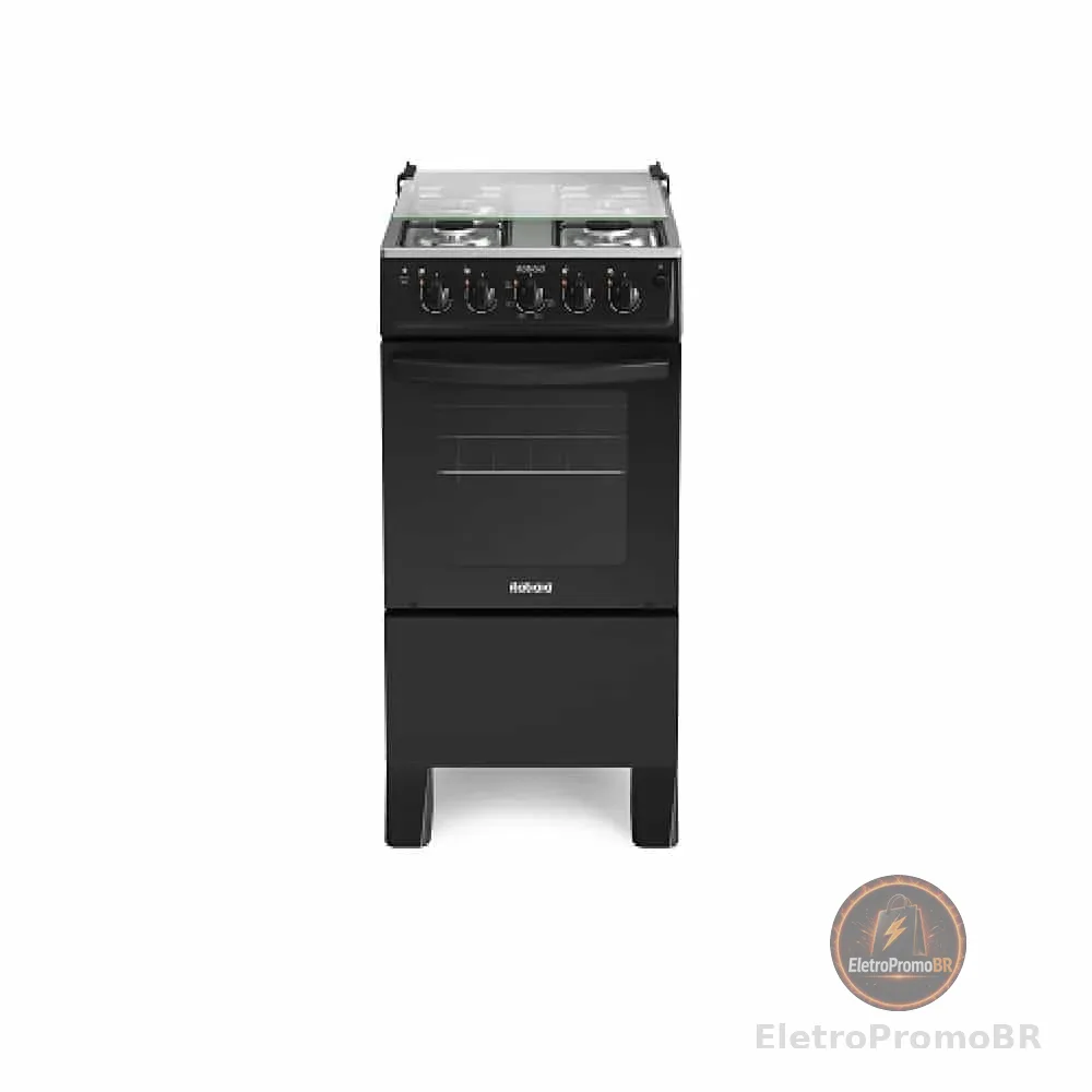 Fogão de Piso Itatiaia 4 Bocas Star New Preto – Bivolt