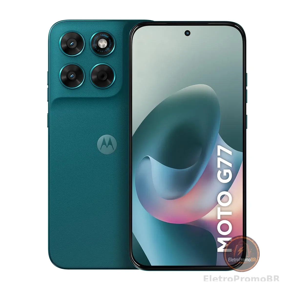 Smartphone Motorola Moto G77 5G - 256GB 24GB (8GB RAM + 16GB RAM Boost) camera 108MP Ultra-Pixel, tela 1.5K extreme Amoled 120hz, ultrarresistente - Verde Escuro