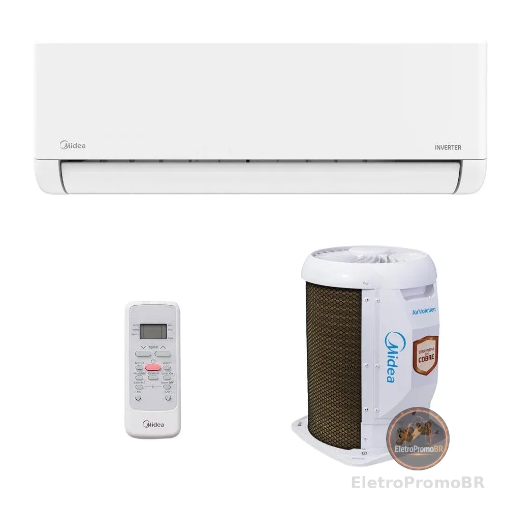 Ar-Condicionado Split 12.000 BTUs AirVolution Lite Inverter Frio Midea