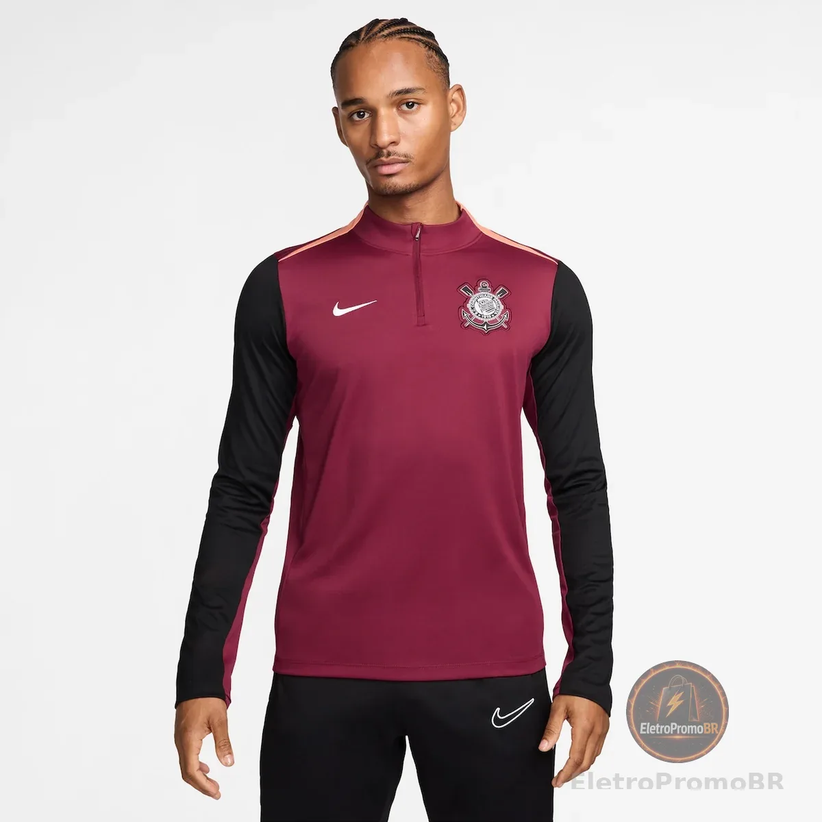 Camisa Corinthians Manga Longa Nike 2026 Treino Masculina