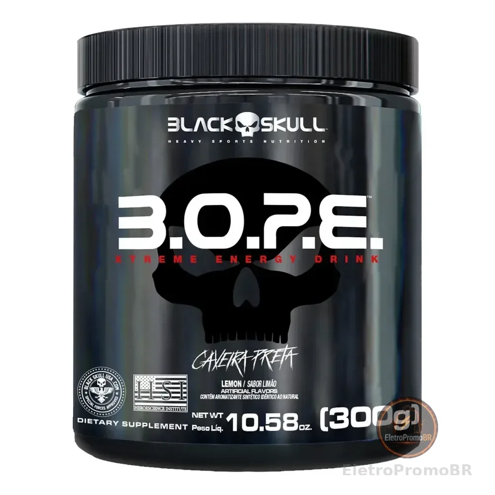 Pré Treino B.o.p.e. Sabor Limão Pote De 300g Black Skull