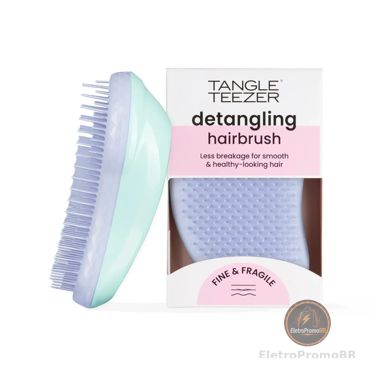 Tangle Teezer - Escova de cabelo desemabaraçadora The Original Fine & Fragile para texturas finas e frágeis, Cor: Verde e Rosa