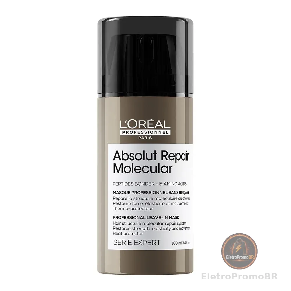 Leave-in L'Oréal Professionnel Absolut Repair Molecular, Repara e Restaura, Proteção Térmica, 100ml