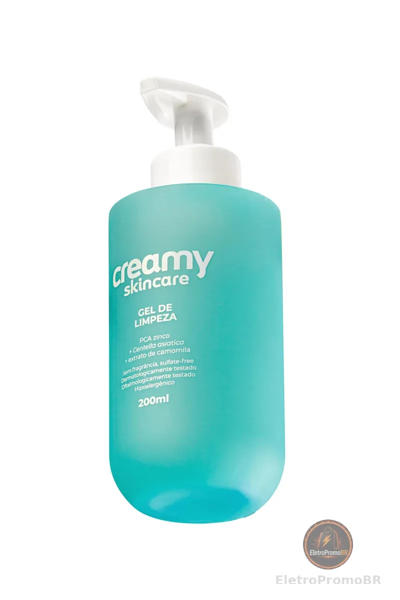 Creamy Skincare Gel de Limpeza 200ml | Limpa Profundamente, Sem Fragrância e Livre de Sulfatos, Remove Impurezas e Regulariza a Oleosidade | Peles Oleosas e/ou Mistas