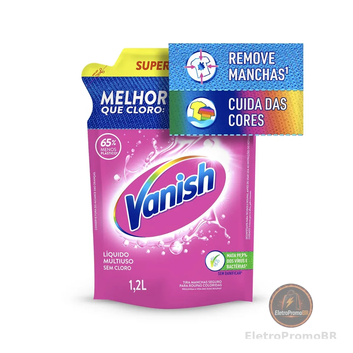 Vanish Tira Manchas Multiuso Líquido, para Roupas Coloridas, Refil 1,2L