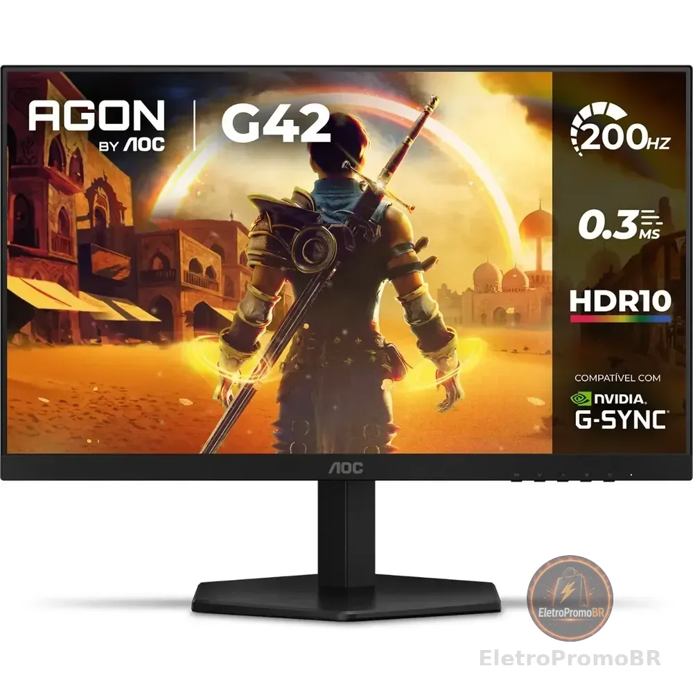 Monitor Gamer Aoc Agon G42 24  200hz 0,3ms Ips 24g42he Preto 127/220v