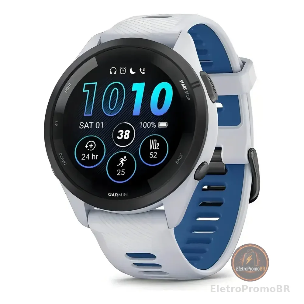 Garmin Limited Garmin Forerunner 265 010-02810 1.3   46 Mm Branco Branco/azul Preto