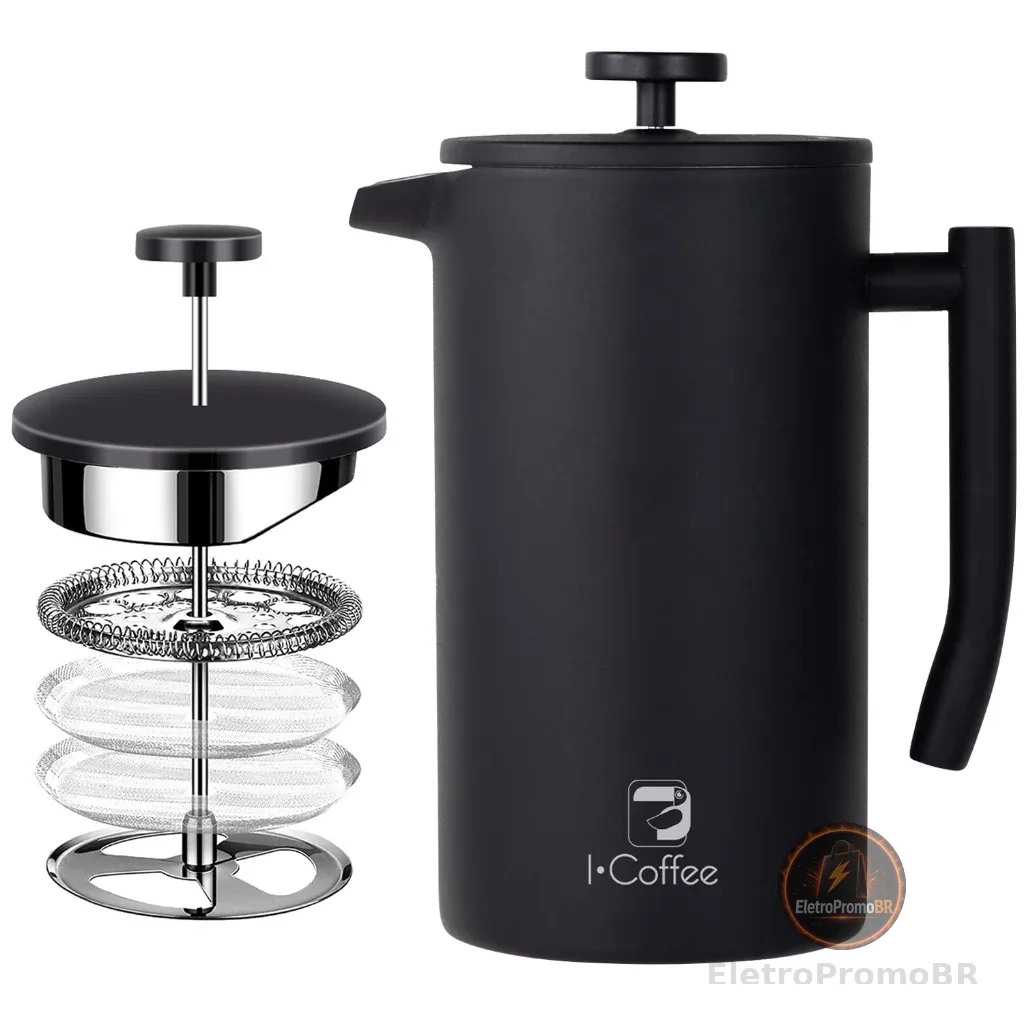 Manual Prensa Francesa Cafeteira Aço Inoxidável 700ML Inox Café Chá