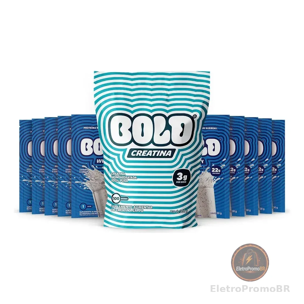 Bold Creatina 300g + 10 Sachês Whey 30g Cookies Multisabor