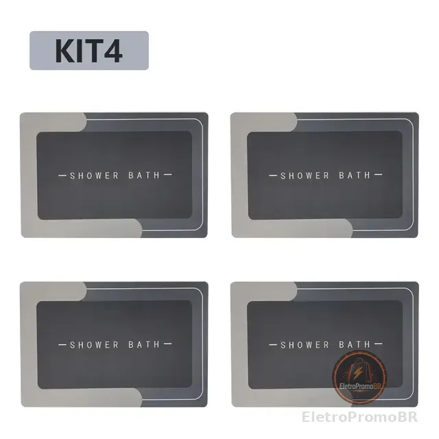 Kit4 Tapetes Para Banheiro Tapete Mágico Ultra  Para Absorçã