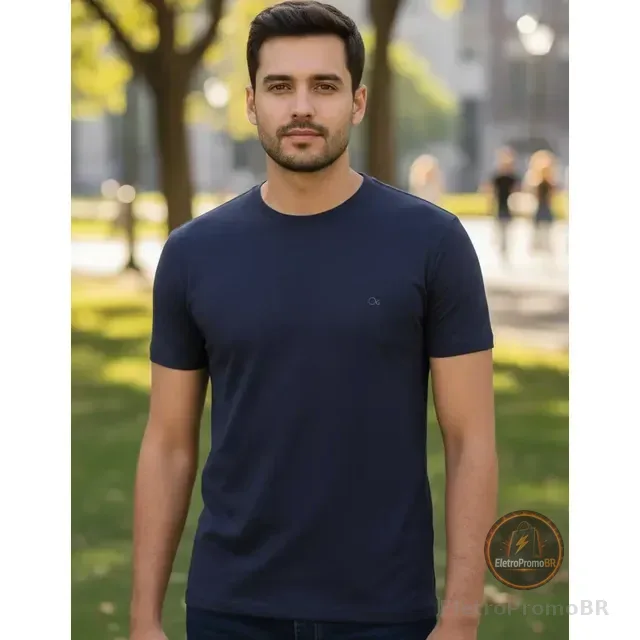 Camiseta Masculina Básica Slim Algodão - Várias Cores Ogochi