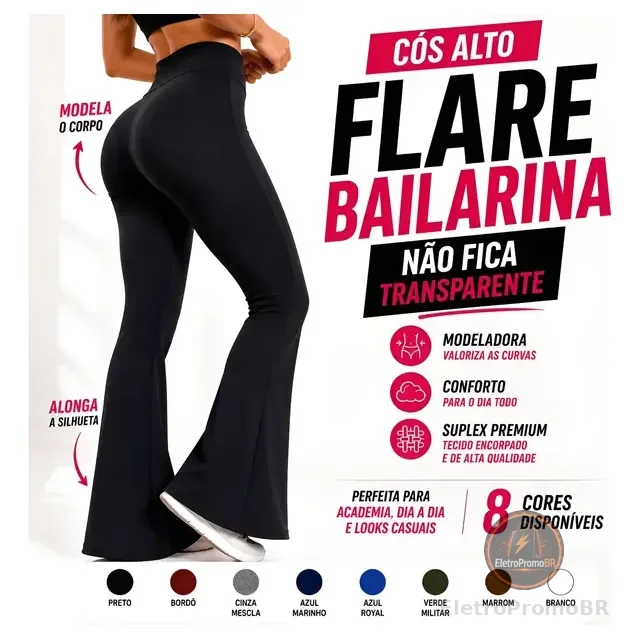 Calca Legging Bailarina Feminina Suplex Longa Ofragashop