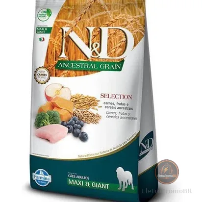 Ração N&d Ancestral Carnes/frutas Cão Adulto Raça Grande 15kg ORIGINAL