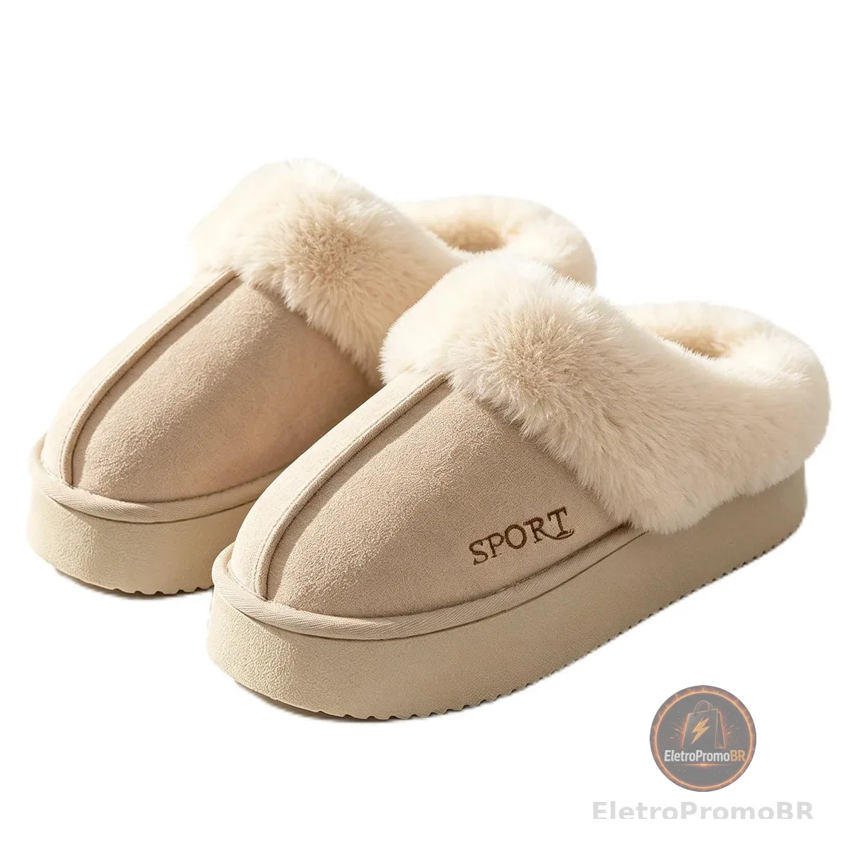 BEMMY Pantufas Felpudas para Mulheres, Confortáveis, de Pele Sintética, para Usar em Casa no Inverno, Pantufas Femininas Antiderrapante com Espuma Viscoelástica.