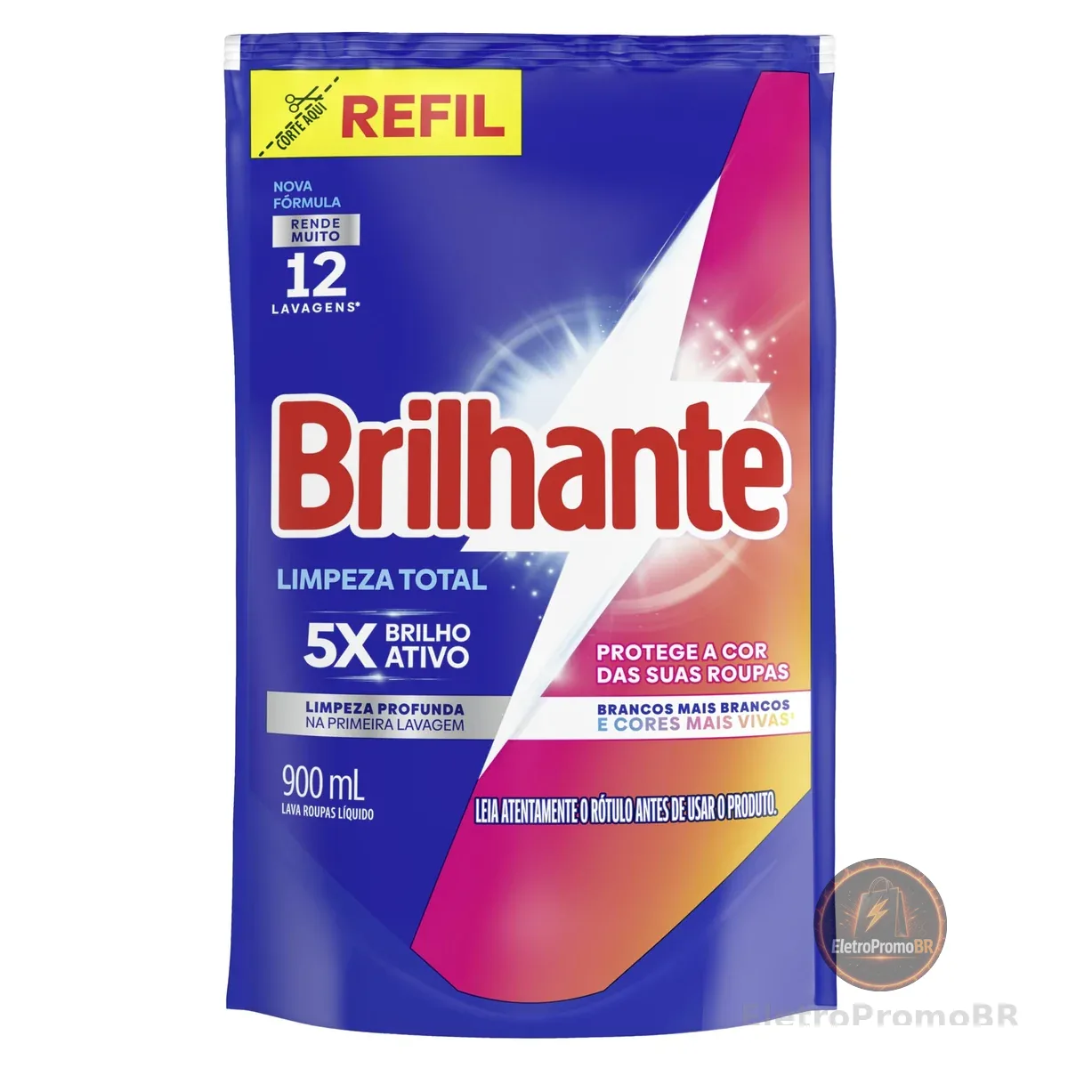 Brilhante Sabão Liquido Limpeza Total Refil 900 Ml