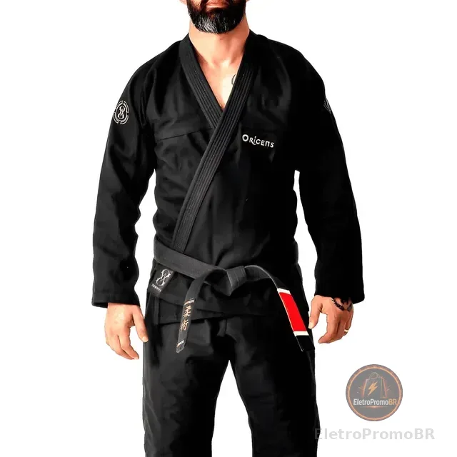 Kimono Trançado Jiu Jitsu Adulto Preto