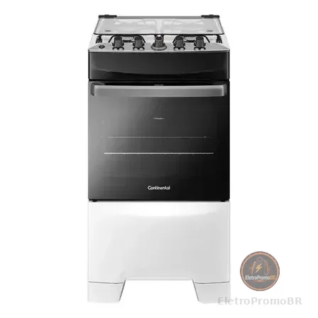 Fogão Fc4ib 4 Bocas Mesa De Inox Branco Continental 127/220v