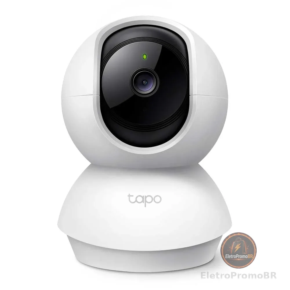Camera de Segurança Wi-Fi 360º, 1080p Full HD TP-Link Tapo C200, Visão Noturna, Audio de duas vias, Detecção de Movimentos, Trabalha com Alexa, 512G de Armazenamento Local, Armazenamento na Nuvem