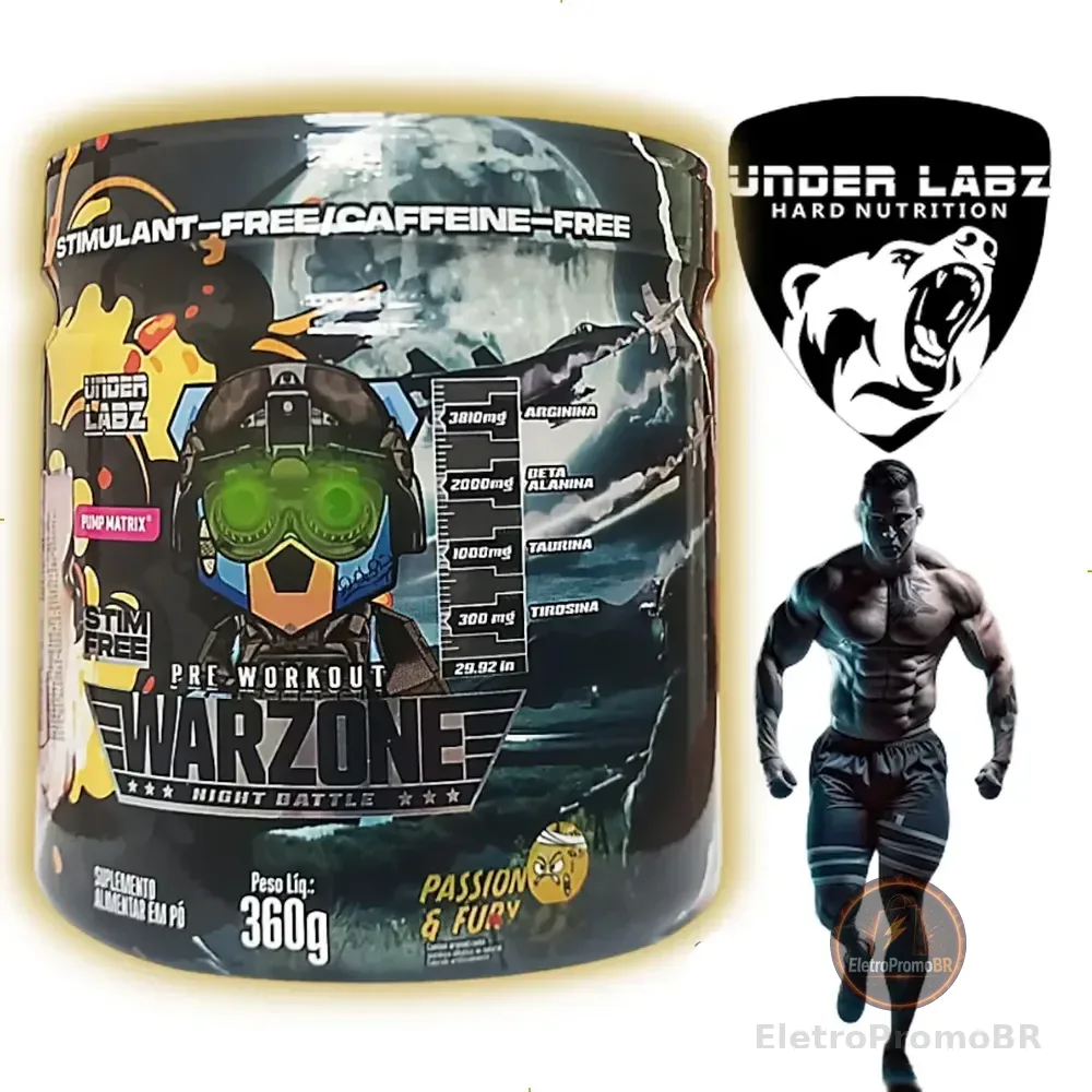 Warzone Night Battle Pré-treino 360g Passion Fury Under Labz Sabor Passion Fury - Alta Performance