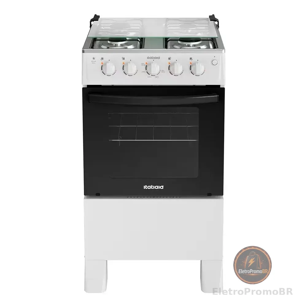 Fogão Itatiaia 4 Bocas Star New Inox Acendimento Automático Branco Bivolt