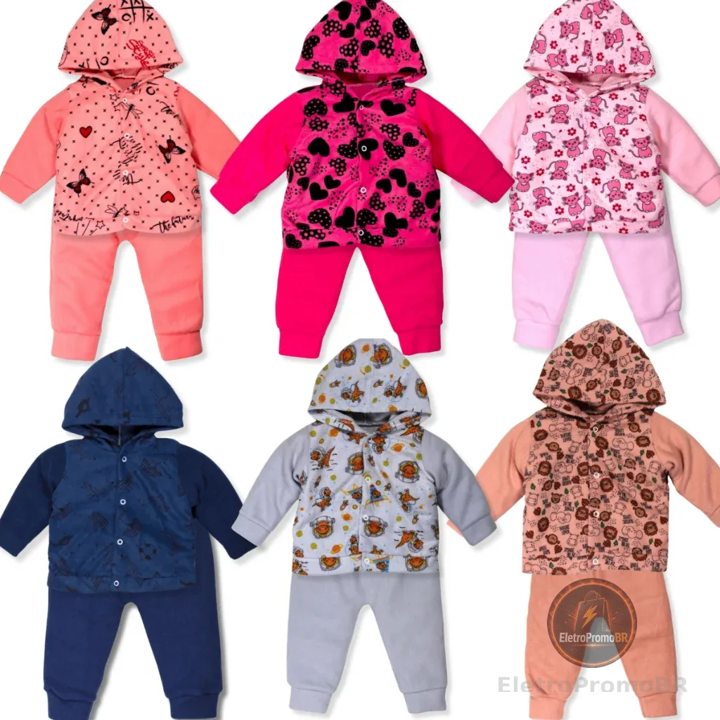 Kit 3 Conjunto Soft Infantil Inverno Bebe Roupa Frio P Ao G