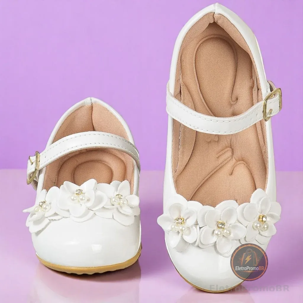 Sapatilha Infantil Menina Moça Sapato Boneca Feminina Sapatinho Daminha Fivela 16 ao 34 Festa Flor
