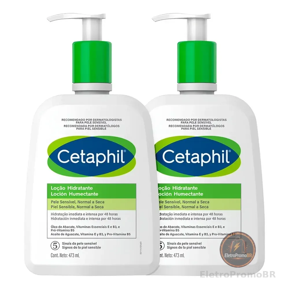 Emulsão Cetaphil Corporal Kit Cetaphil Loção Hidratante Corporal E Facial En Dispensador 473ml Neutra - Kit X 2 Unidades