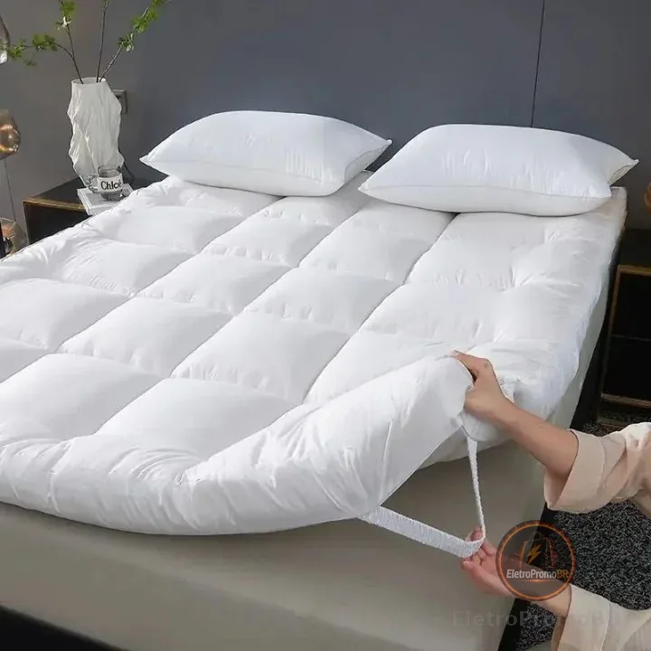 Pillow Top King Size/Queen/Casal/Solteiro 400 Fios Extra Macio Protetor de Colchão Branco