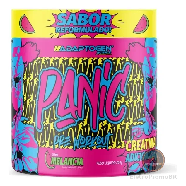 Suplemento Em Pó Adaptogen Science Panic Pré Treino Com Creatina Pote 300g Sabor Melancia