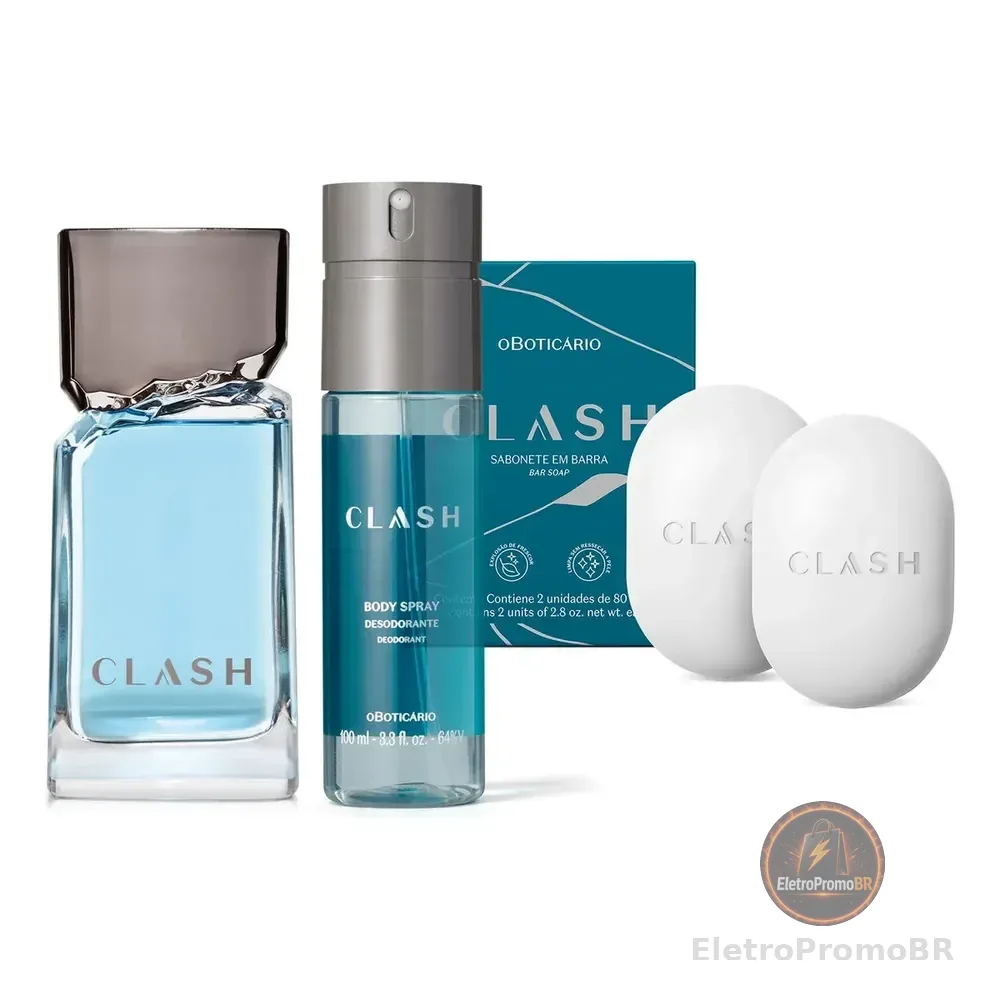 Clash: Colônia 100ml + Sabonete Em Barra 2x80g + Body Spray 100ml