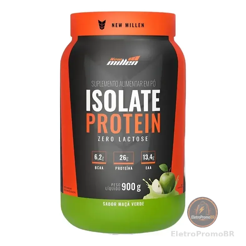 Isolate Protein Zero Lactose New Millen 900g Sabor Maça Verde