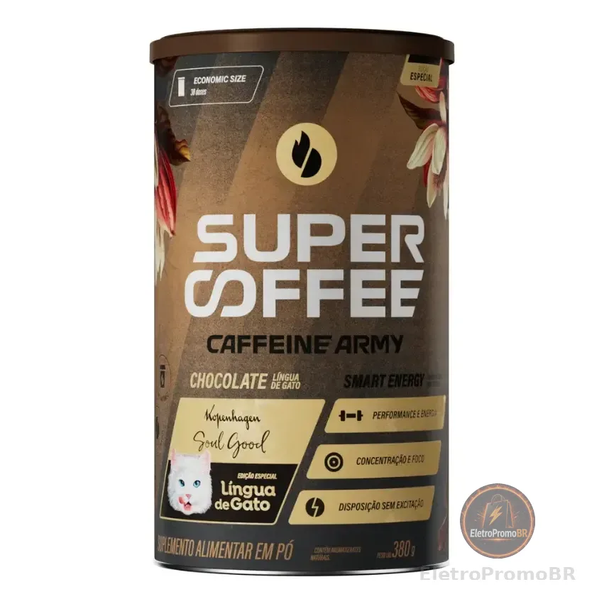Supercoffee Língua De Gato - Economic Size (380g) - Caffeine Army Chocolate Ao Leite