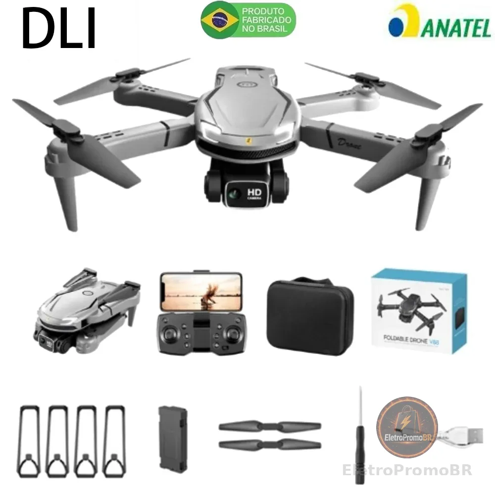 DLI V88 Drone Profissional Alta Definição Câmera Dupla Fotografia Fluxo Dobrável RC Quadcopter