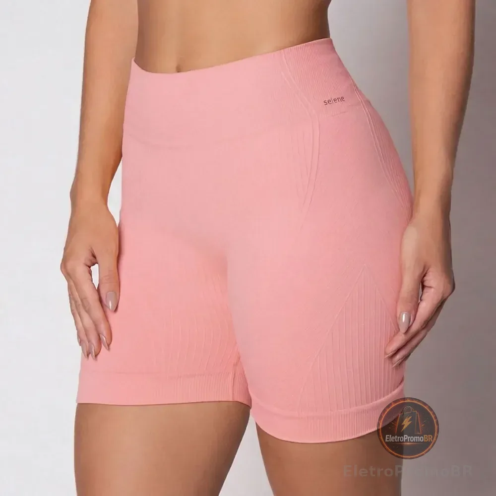 Short Academia Feminino Poliamida Selene Zero Transparência Rosé Short Fitness Short Esportivo Short Legging Short Selene Short Poliamida Shortinho G Short Zero Transparência