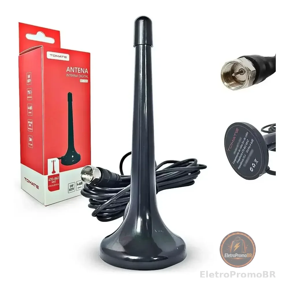 Antena Interna Digital Tv Digital Hdtv Dtv Tomate Mtv 3015