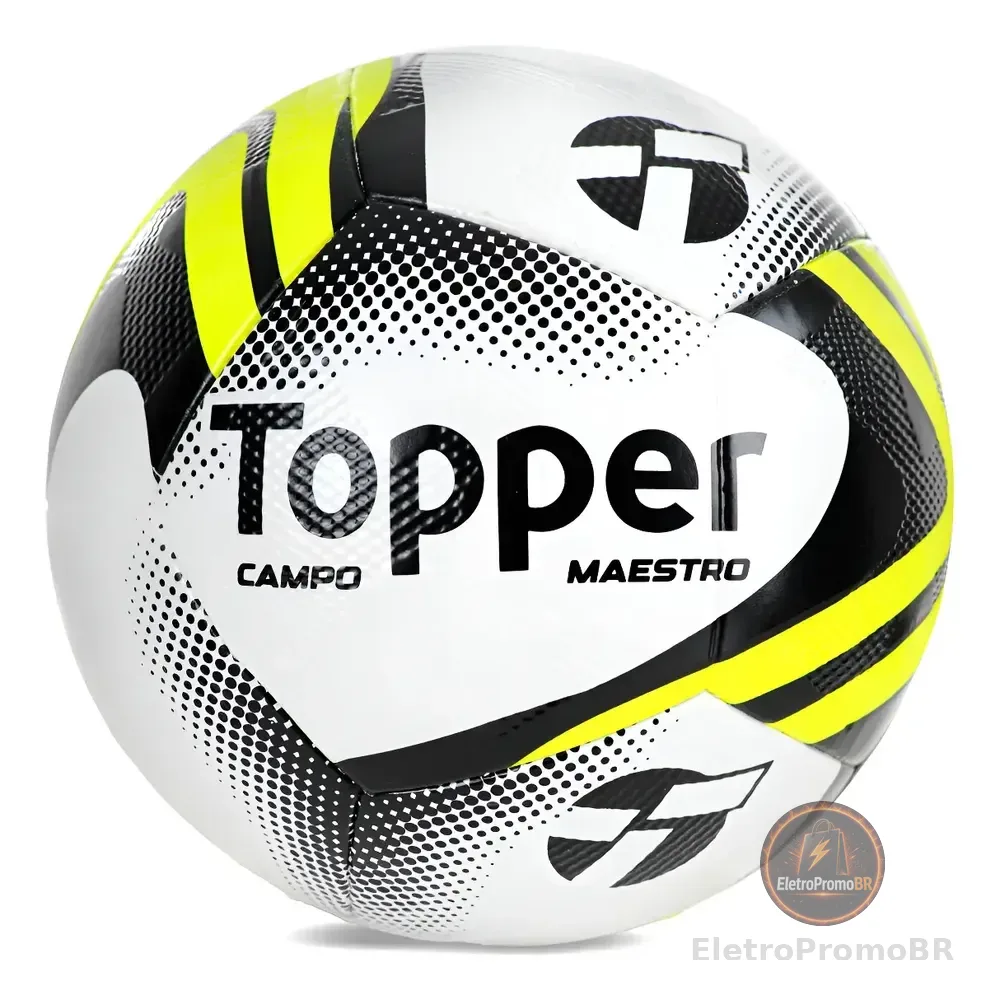 Bola Futebol Topper Campo Grama Natural Slick Maestro Amarelo