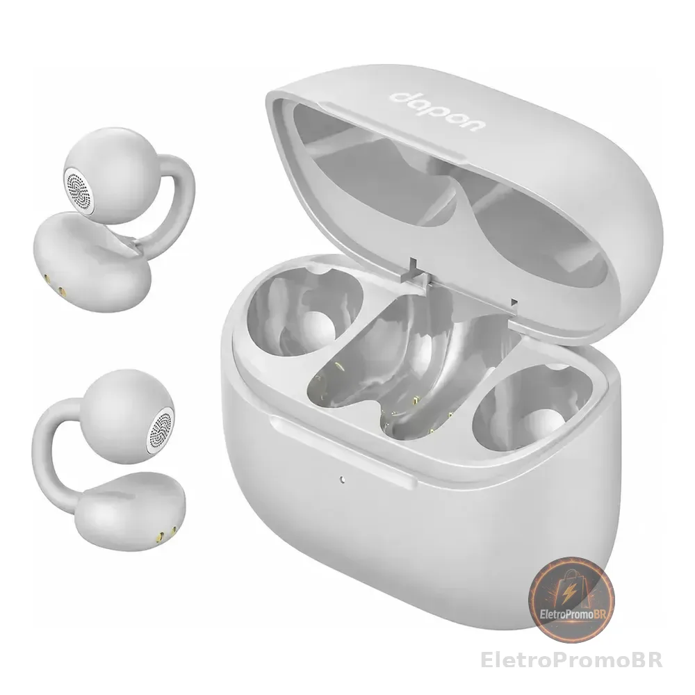 Fone Open Ear Dapon Dpf25 Bluetooth 6.0 Sem Fio Com Microfone Cor Cinza
