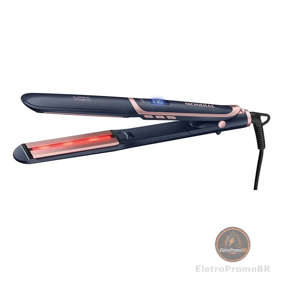 Prancha Alisadora Infrared, Mondial, 55w - P-01-ir Azul/golden Rose 127/220v