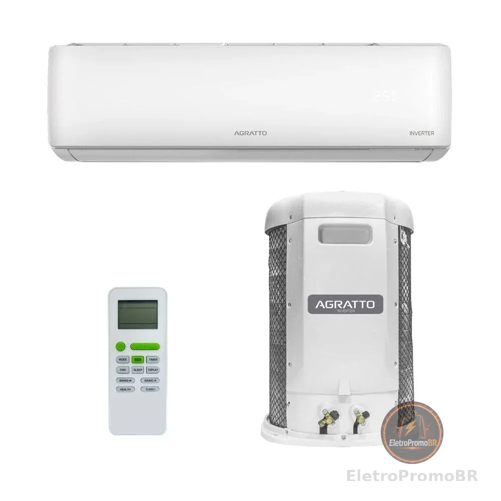 Ar Condicionado Split Inverter 9000 Btus Frio Liv Top Agratto 220V