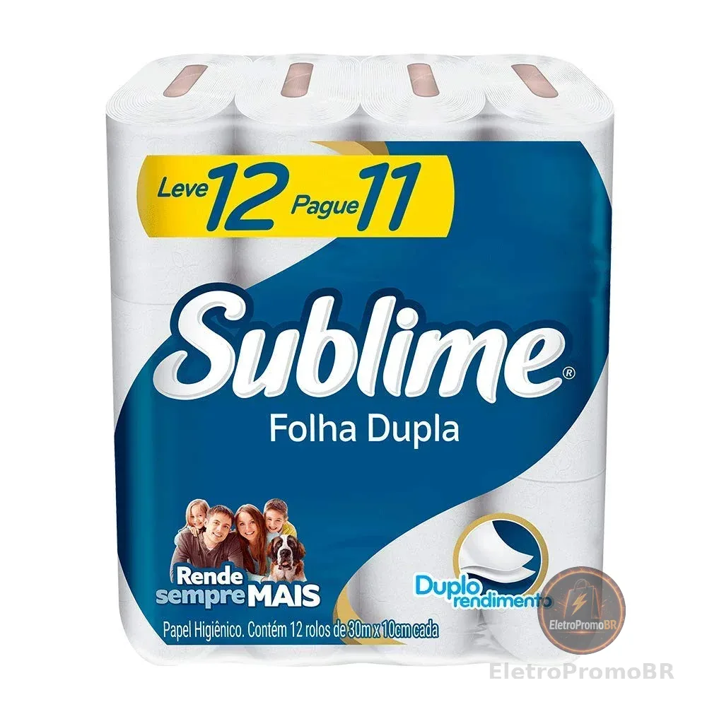 Sublime Papel Higiênico Folha Dupla 12 Rolos