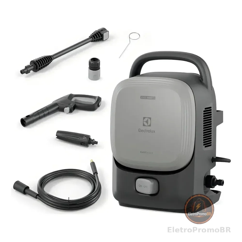 Lavadora De Alta Pressão Electrolux 1600psi 1400w De Potência Com Engate Rápido Easywash Lava Jato Lava Car Qws1600 Cinza Urban Grey 220v