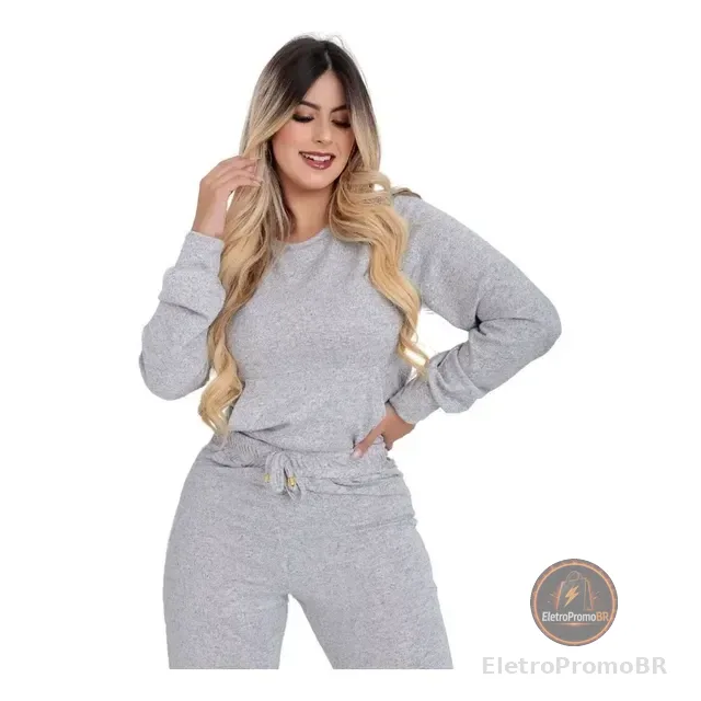 Conjunto Feminino  De Frio 2 Peças Moderno Confortável