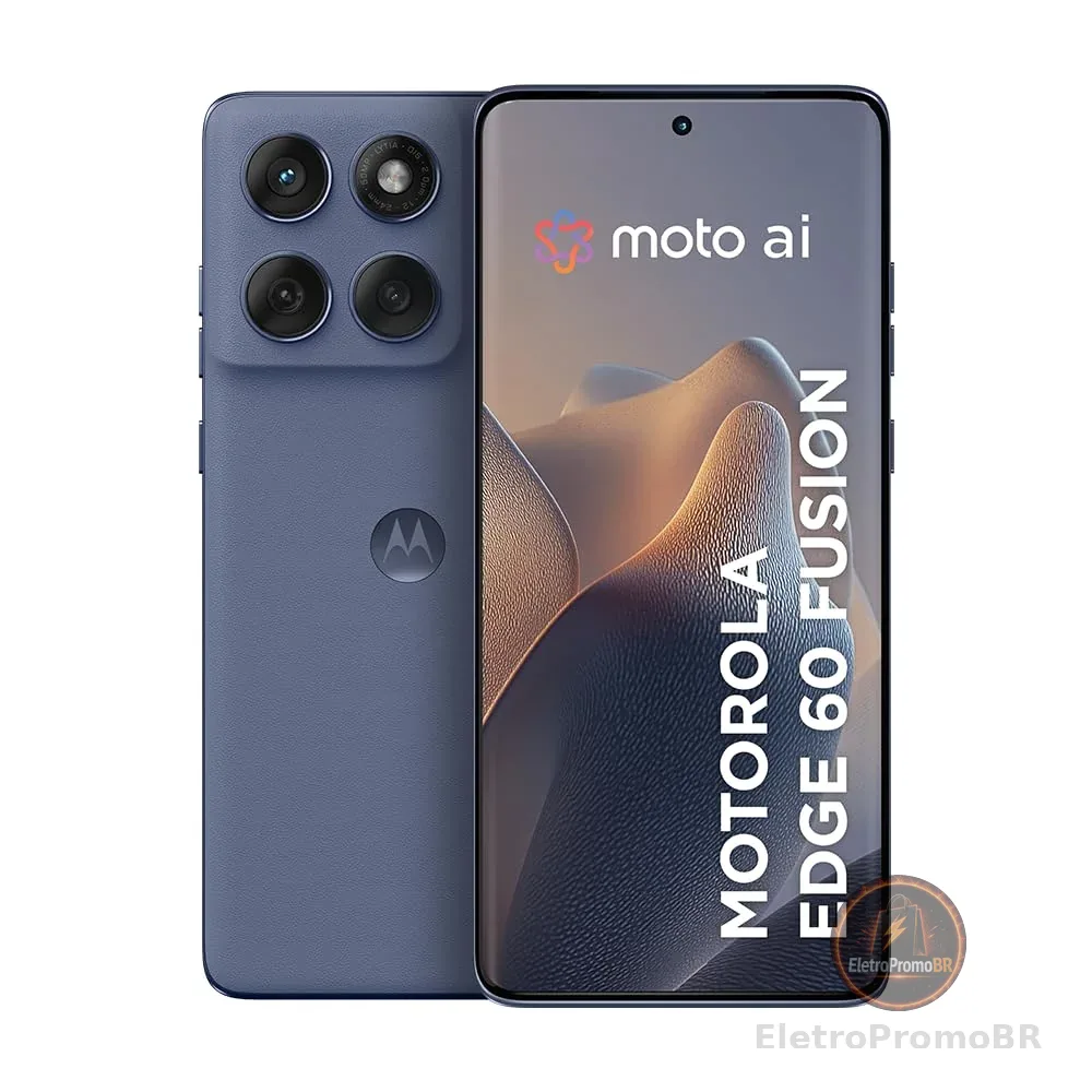 Smartphone Motorola Edge 60 Fusion 5G - 16GB (8GB RAM+8GB Ram Boost) 50MP Sony AI Camera IP68 NFC - Cinza