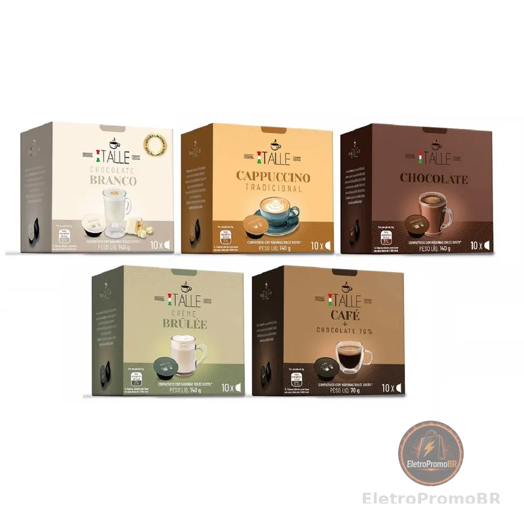 Capsula Dolce Gusto Cafe Italle Chocolate Branco Cappuccino Bebidas Lácteas 50Und
