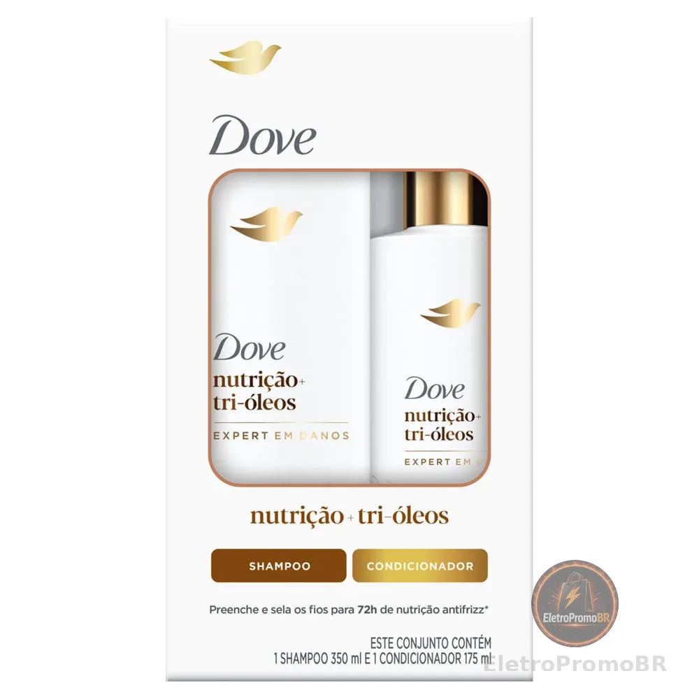 Kit Dove Nutrição + Tri-Óleos Shampoo 350ml + Condicionador 175ml