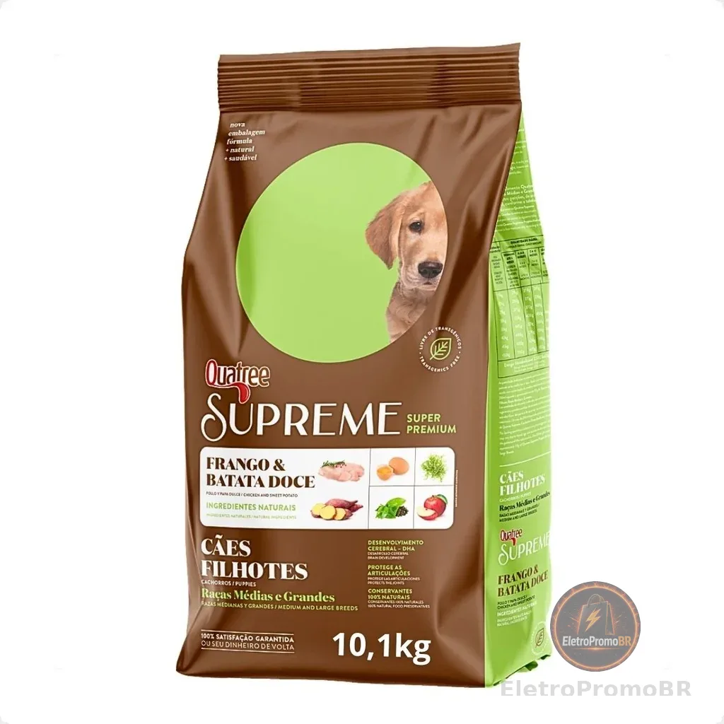 Ração Quatree Supreme Filhotes Raças Medias e Grandes 10,1kg