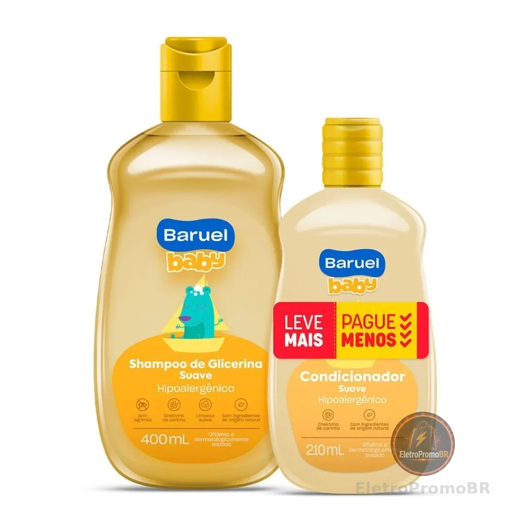 Kit Shampoo 400ml + Condicionador 210ml Baruel Baby Suave