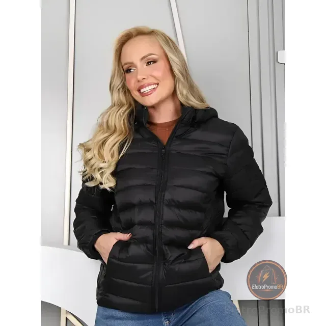 Jaqueta Bobojaco Feminina Puffer Impermeavel Capuz Removível
