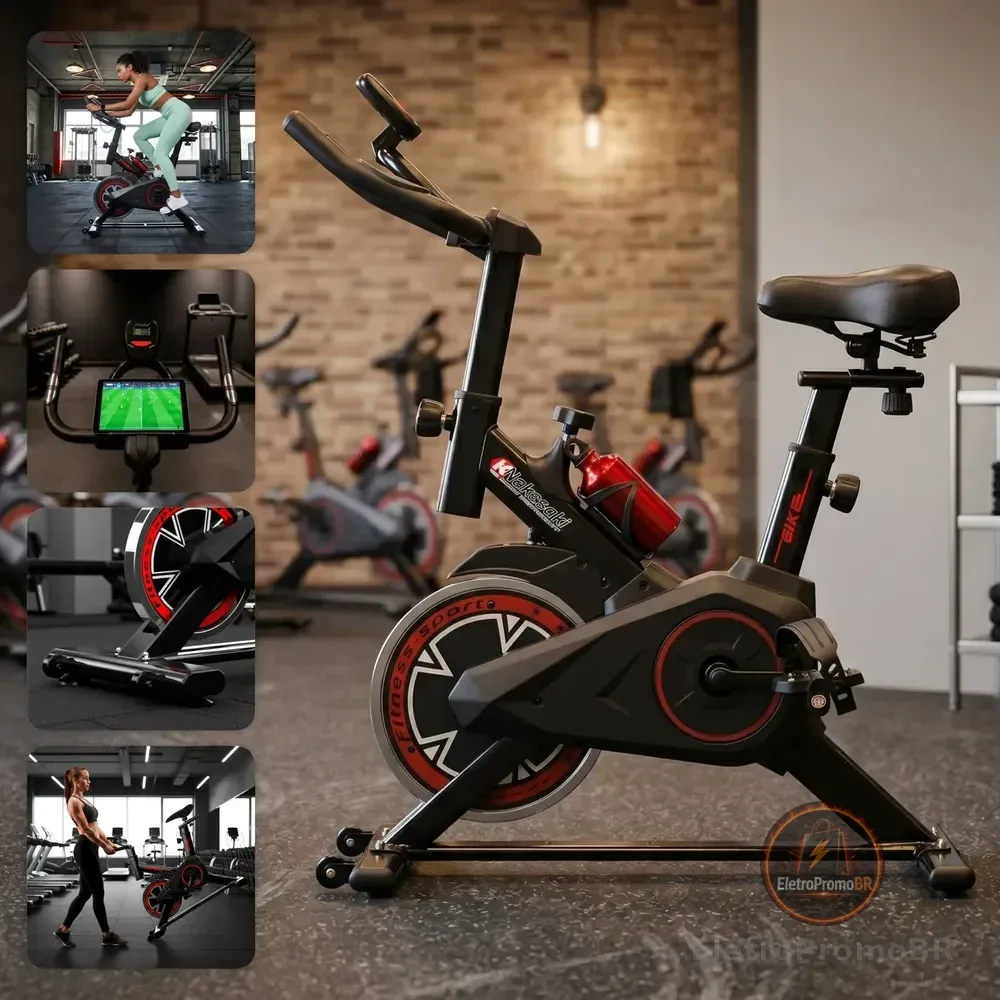 Bicicleta Ergométrica Para Spinning Fitness Academia E Casa Preto %v
